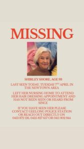 Shirley Shore, Missing Person 93-year-old Last Seen Newtown Tuesday - Help Find